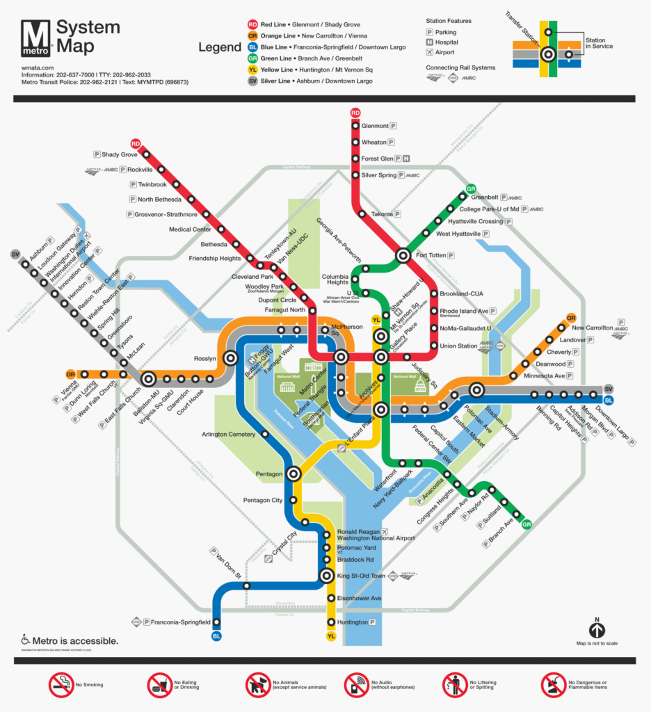 The Washington DC Metro Map